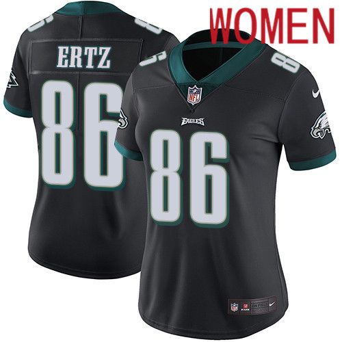 Women Philadelphia Eagles #86 Zach Ertz Nike Black Vapor Limited NFL Jersey->women nfl jersey->Women Jersey
